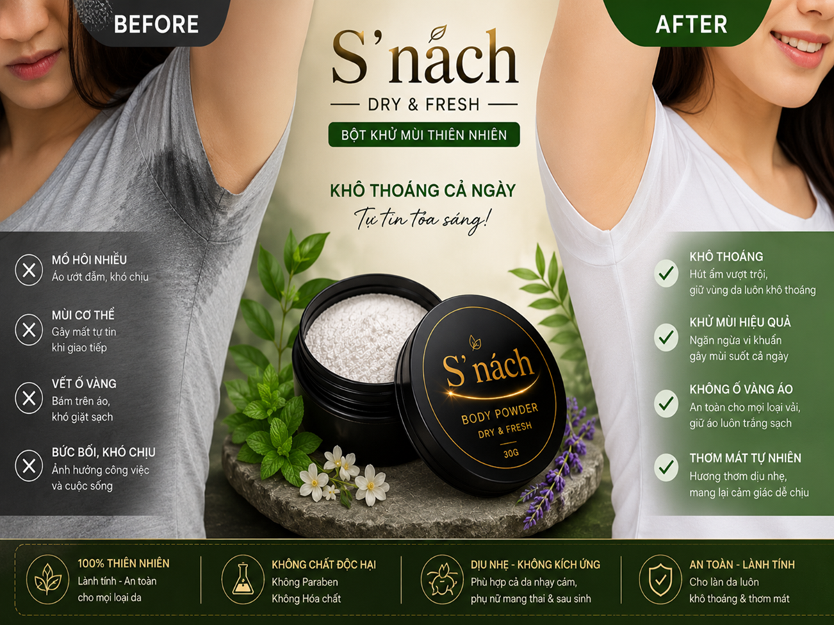 Bột khử mùi S'nach - Hình ảnh 4